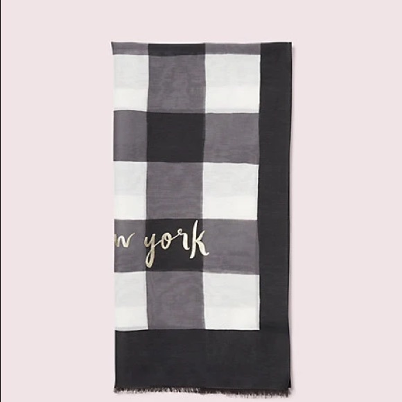 Kate Spade Party Plaid Oblong Scarf - Picture 3 of 4